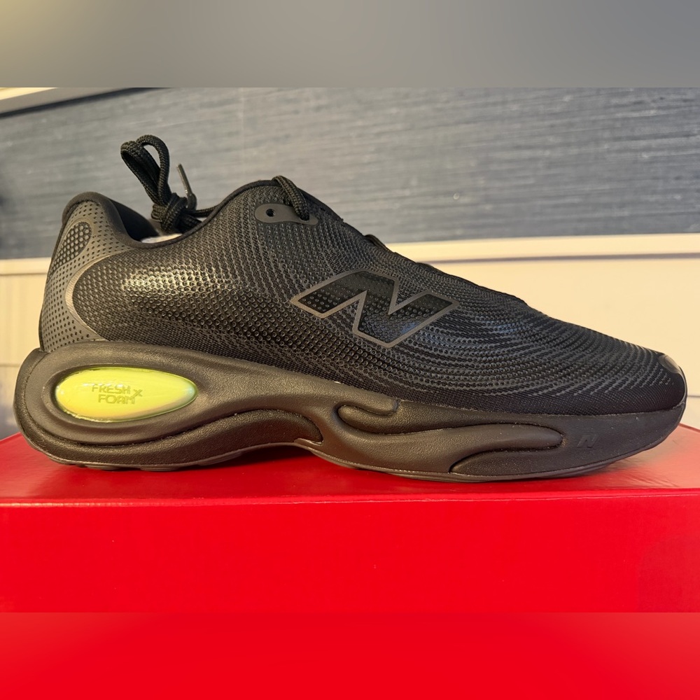 New Balance AC After Glow Black Athletic Sneaker with Neon Accent